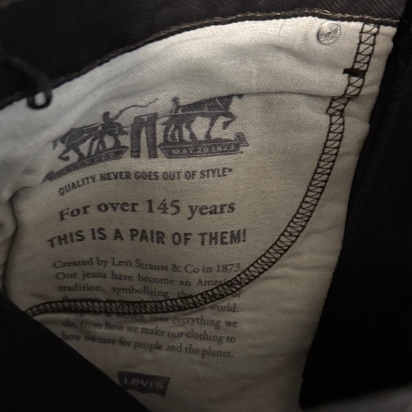Levi's Black Straight Jeans Timeless Design - Picture 5 of 6